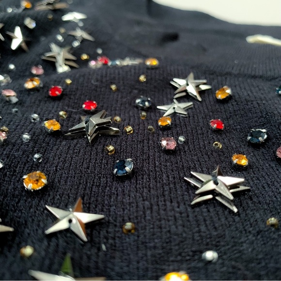 Anthropologie Fallen Star embellished jeweled cardigan sweater, S. - Picture 4 of 8
